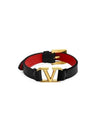 Valentino 3W2J0C44 ZXL 0SM J0C44 Garavani V logo leather bracelet - RED VALENTINO - BALAAN 1