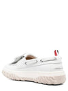 Women's Vitello Calf Kilt Boat Loafer White - THOM BROWNE - BALAAN 3