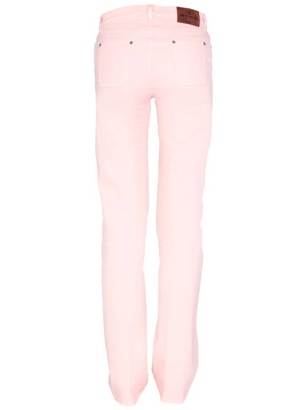 Women's Embroidered Flower Detail Straight Jeans Pink - ETRO - BALAAN 5