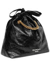 Crush Small Leather Shoulder Bag Black - BALENCIAGA - BALAAN 5