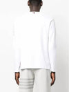 4-Bar Striped Cotton Long Sleeve T-Shirt White - THOM BROWNE - BALAAN 5