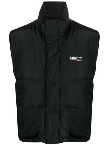 Cocoon Logo Print Padded Vest Black - BALENCIAGA - BALAAN 1