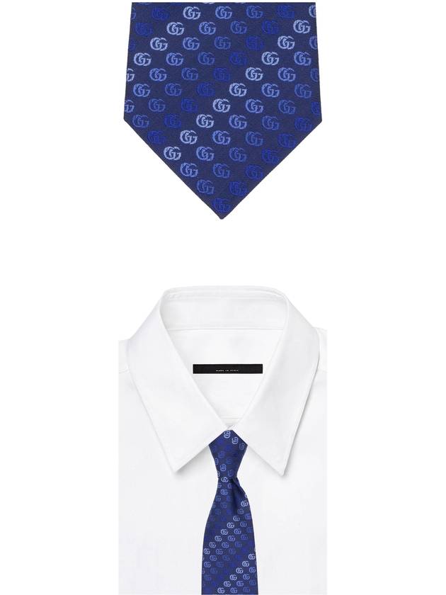 GG Logo Pattern Tie Blue - GUCCI - BALAAN 3