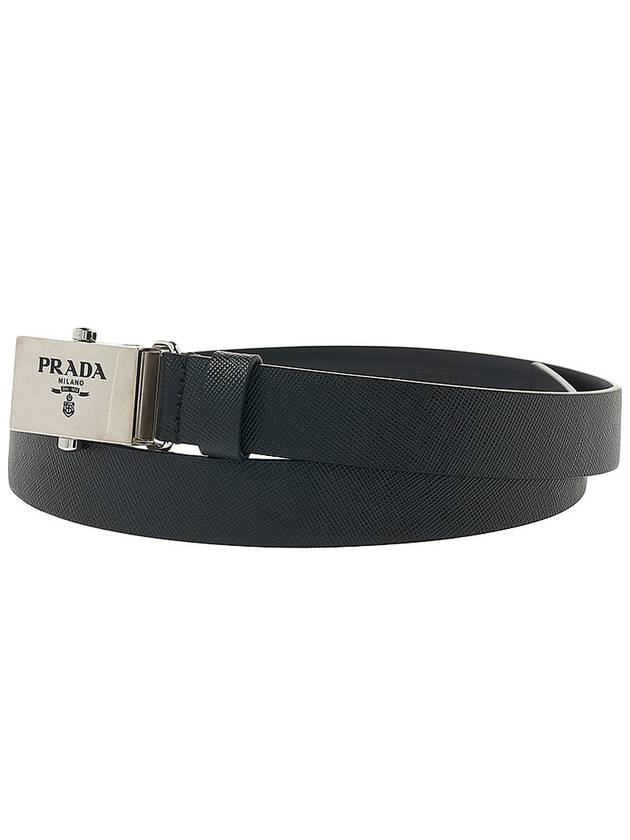 Saffiano Leather Belt Nero - PRADA - BALAAN 3