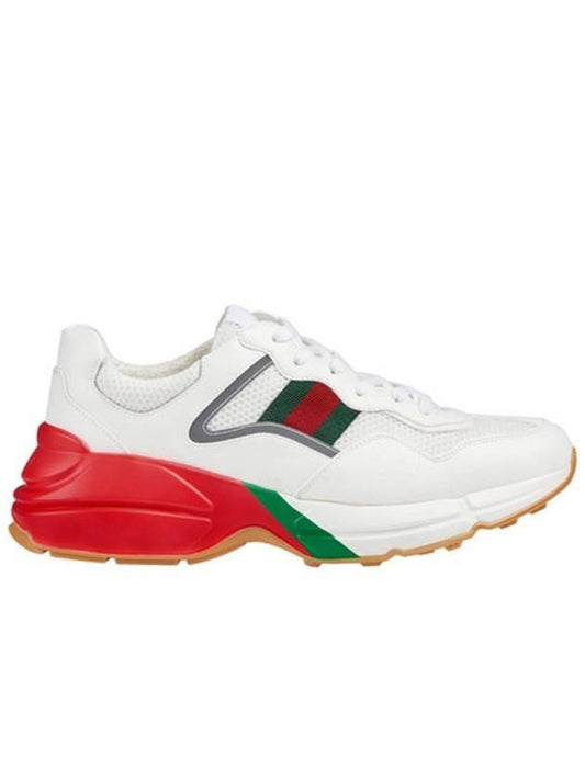 Web Rhyton Oversole Low Top Sneakers White - GUCCI - BALAAN 1