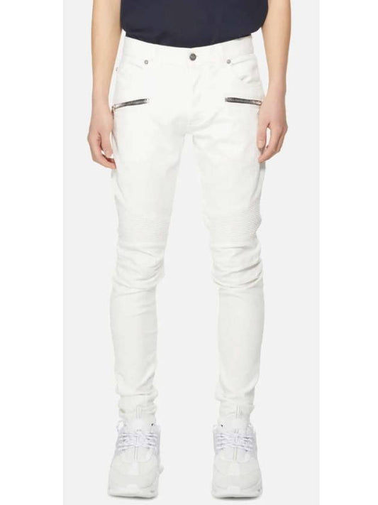 zipper straight jeans white - BALMAIN - BALAAN 2