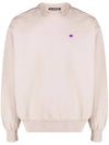 Face Logo Patch Crew Neck Sweatshirt Dusty Beige - ACNE STUDIOS - BALAAN 1