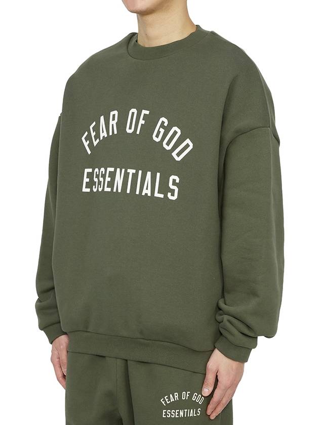 Essentials Fleece Crew Neck Sweatshirt Military - FEAR OF GOD - BALAAN 3