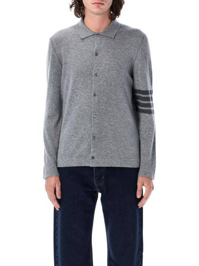 4 Bar Stripe Cashmere Cardigan Grey - THOM BROWNE - BALAAN 2