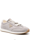 Rank Suede Low Top Sneakers Grey - PRADA - BALAAN 3