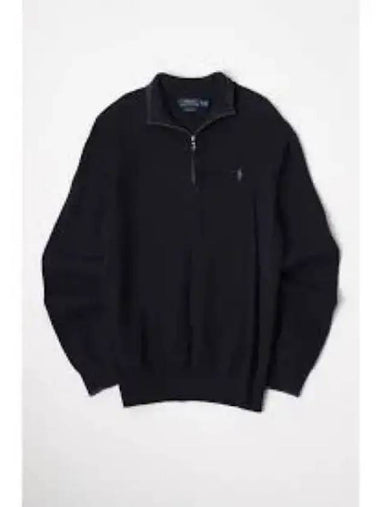 30 Points Cotton Quarter Zipper Sweater Navy - POLO RALPH LAUREN - BALAAN 1