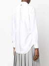 RWB Back Stripe Round Collar Classic Oxford Shirt White - THOM BROWNE - BALAAN 5