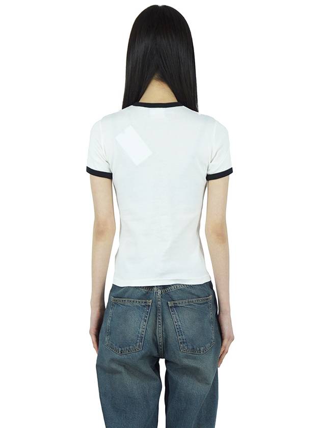 Bumpy Contrast Re-Edition Short Sleeve T-Shirt White - COURREGES - BALAAN 7