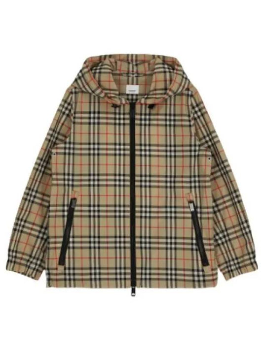 Vintage Check Hooded Jacket Archive Beige Jumper - BURBERRY - BALAAN 1