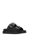 Double Buckle Strap Slippers Black - ALEXANDER MCQUEEN - BALAAN 3