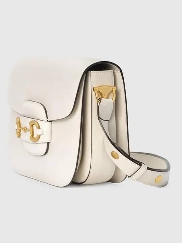 Horsebit 1955 Leather Shoulder Bag White - GUCCI - BALAAN 3