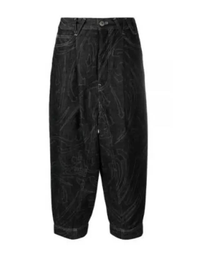 Macca Print Pattern Design Denim Cotton Straight Jeans Black - VIVIENNE WESTWOOD - BALAAN 2