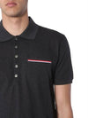 Men's Three Stripes Pocket Mercerized Short Sleeve Polo Shirt Dark Grey - THOM BROWNE - BALAAN 4