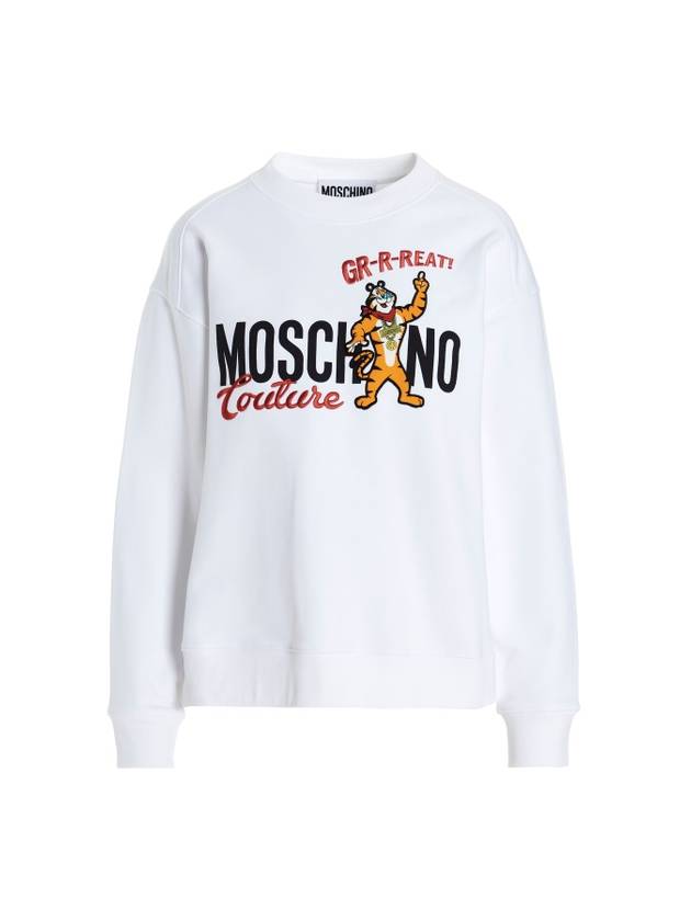 Kellogg Tony Logo Print Sweatshirt White - MOSCHINO - BALAAN 1