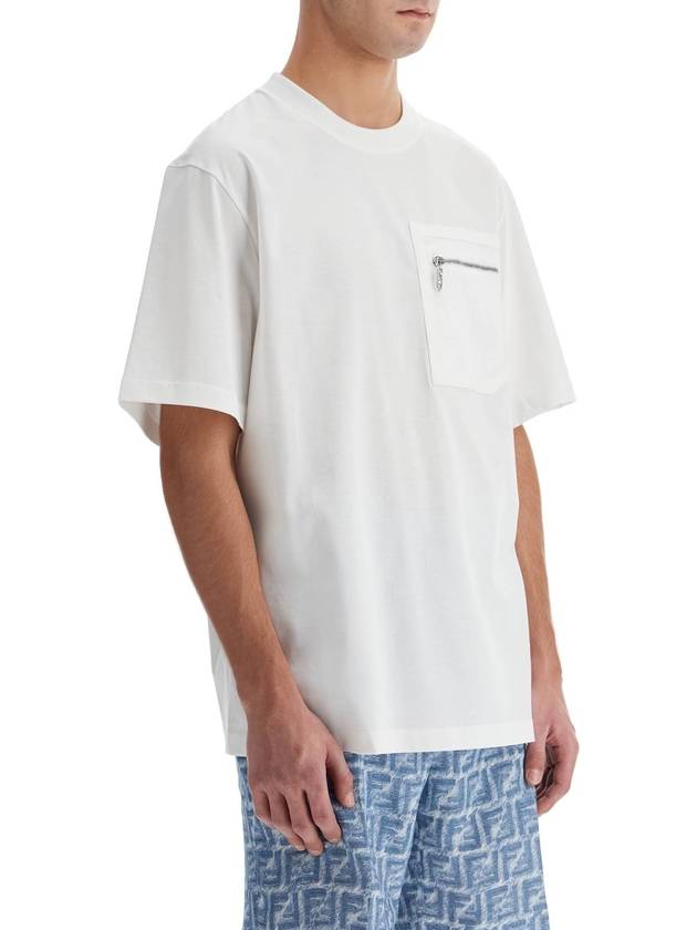 FF Logo Pocket Short Sleeve T-Shirt White - FENDI - BALAAN 3