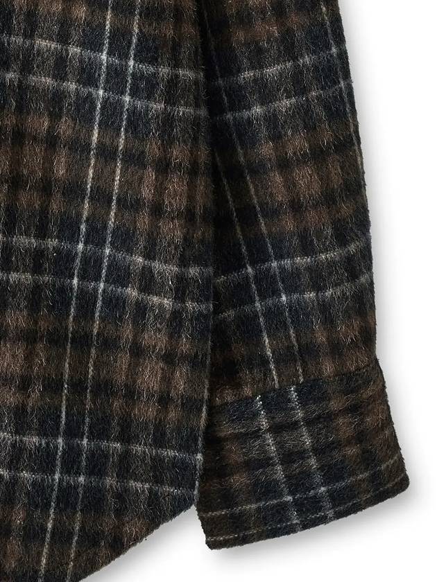 Neuer Check Wool Overfit Long Sleeve Shirt Brown - NOIRER - BALAAN 7