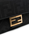 FF Canvas Baguette Shoulder Bag Black - FENDI - BALAAN 5