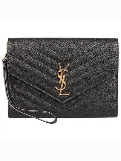 Grain De Poudre Cassandre Clutch Bag Black - SAINT LAURENT - BALAAN 2