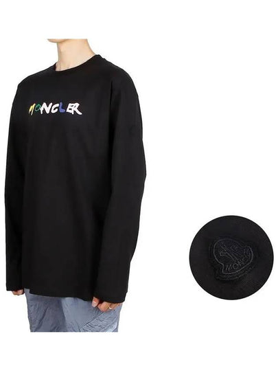 Logo Print Long Sleeve T-Shirt Black - MONCLER - BALAAN 2