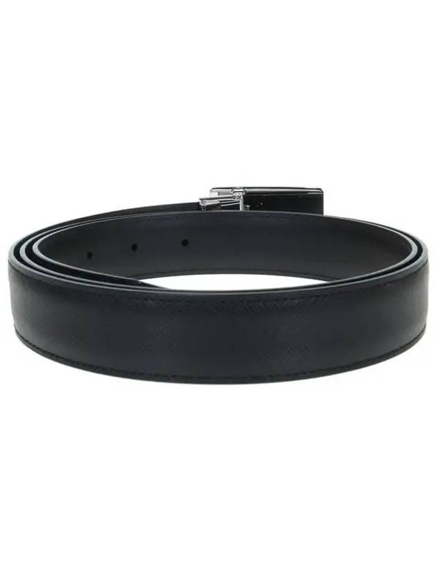 Plate Buckle Saffiano Leather Belt Black - MONTBLANC - BALAAN 4