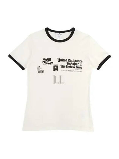 Logo Print Short Sleeve T-Shirt Black White - COURREGES - BALAAN 2