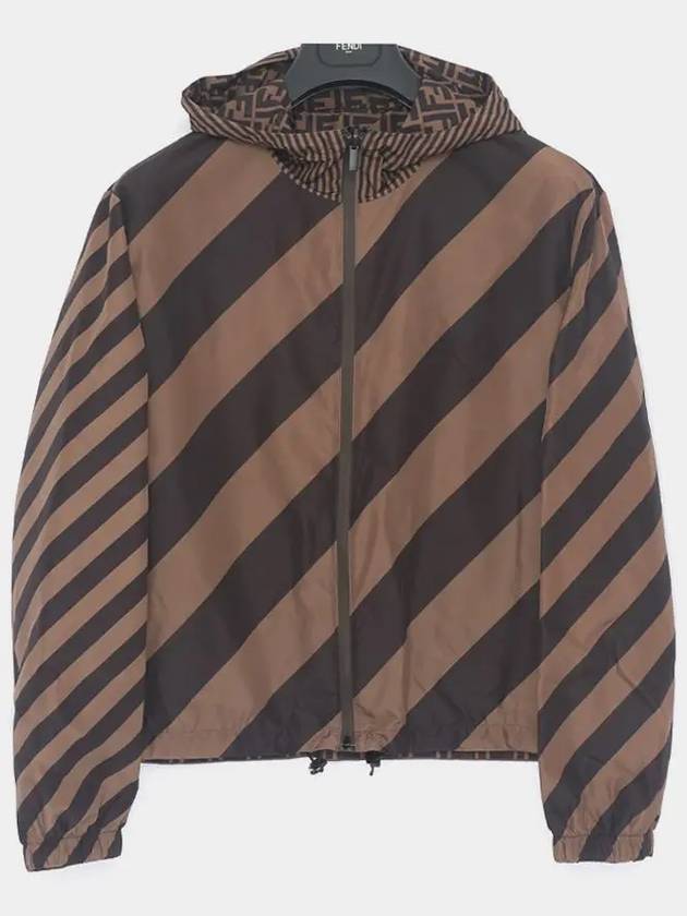 Men s Logo Reversible Windbreaker Brown Black - FENDI - BALAAN 2