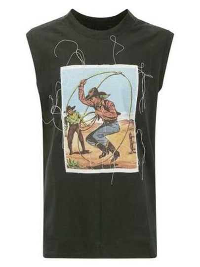 Cowboy Print Cotton Sleeveless Black - MAISON MARGIELA - BALAAN 2