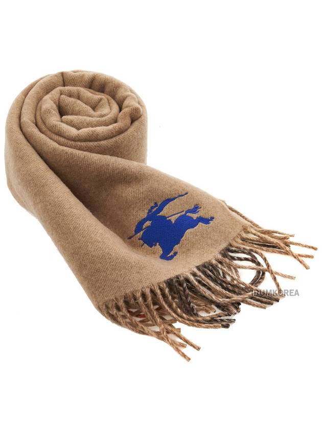 Check EKD Embroidered Reversible Cashmere Scarf Sand - BURBERRY - BALAAN 11