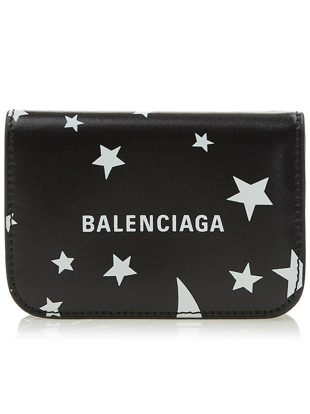 Star Logo Print Tri-Fold Half Wallet Black - BALENCIAGA - BALAAN 2