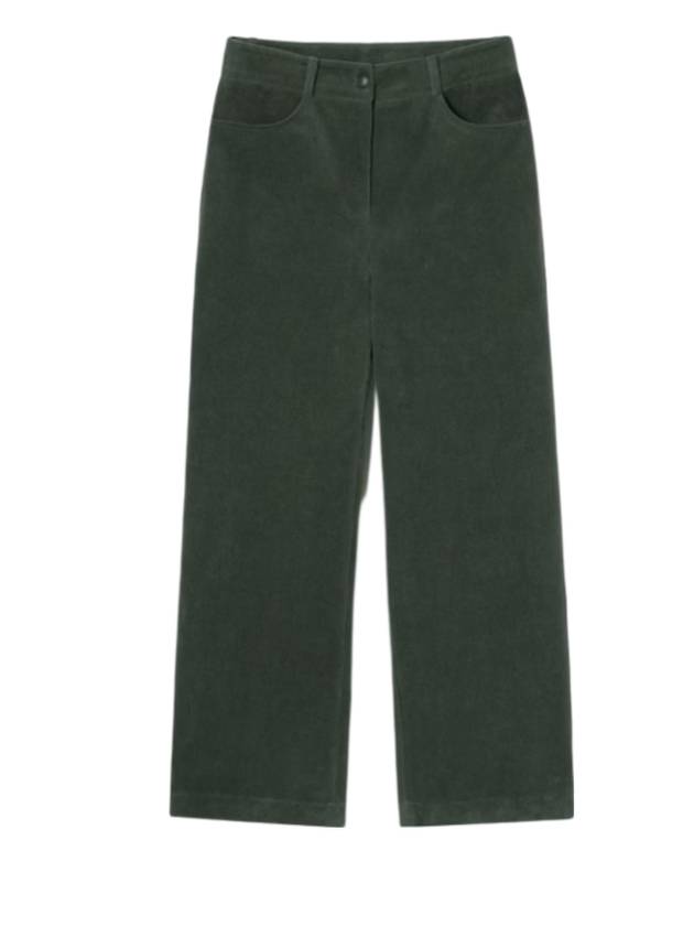 Women's Semi-Wide Corduroy Pants Khaki - LACOSTE - BALAAN 1