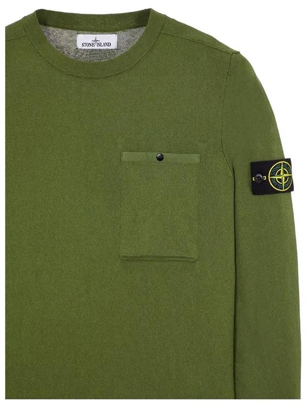 Wappen Patch Low Pocket Knit Top Olive - STONE ISLAND - BALAAN 5