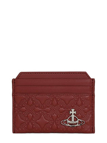 Red ORB embossed slim card wallet 51110022 L003E H406 - VIVIENNE WESTWOOD - BALAAN 1