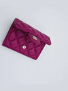 Classic caviar zipper card wallet snap card wallet purple dark pink AP4096 - CHANEL - BALAAN 9