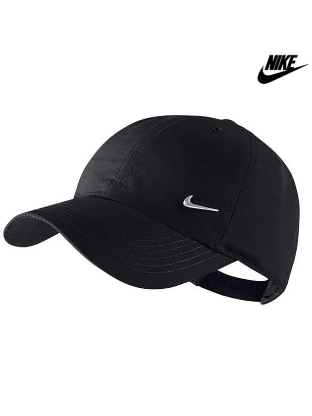 H86 White Metal Swoosh Unisex Hat Black - NIKE - BALAAN 2