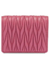 Matelasse Leather Half Wallet Begonia Pink - MIU MIU - BALAAN 7