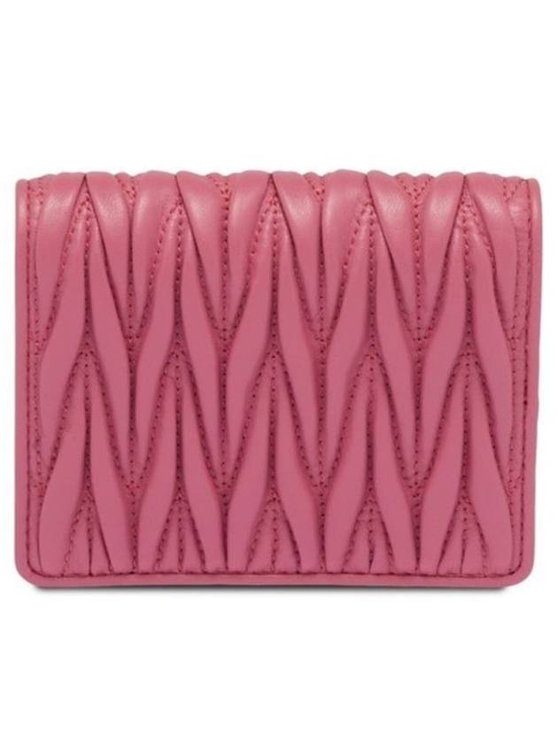 Matelasse Leather Half Wallet Begonia Pink - MIU MIU - BALAAN 7