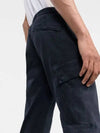 Stretch Broken Twill Garment Dyed Old Effect Cargo Pants Navy - STONE ISLAND - BALAAN 3