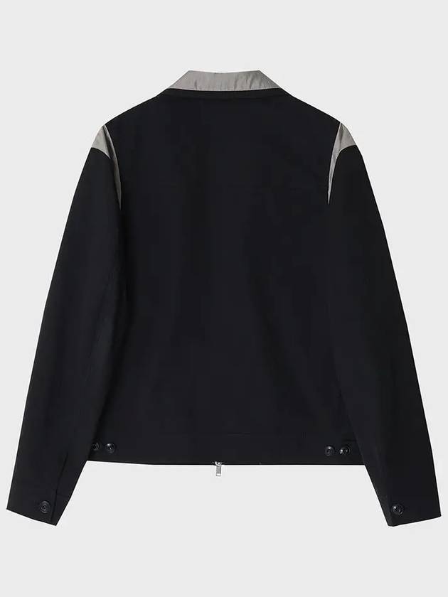 Contrast Organza Varsity Zip-Up Jacket Black - NOIRER - BALAAN 4