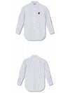 Black Heart Stripe Long Sleeve Shirt Blue - COMME DES GARCONS - BALAAN 5