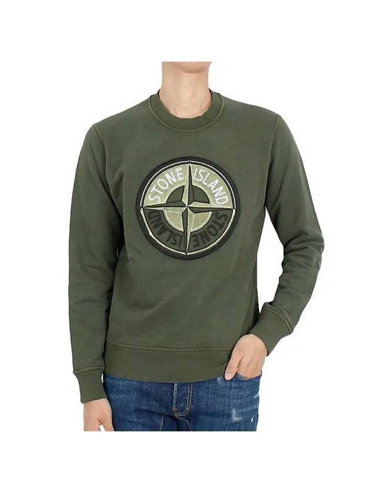 Compass Embroidery Logo Sweatshirt Dark Green - STONE ISLAND - BALAAN 1