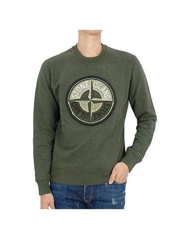 Compass Embroidery Logo Sweatshirt Dark Green - STONE ISLAND - BALAAN 1