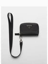 Triangle Logo Neck Strap Coin Purse Black - PRADA - BALAAN 2