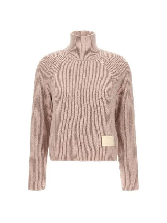 Cotton Wool Blend Turtleneck Rose - AMI - BALAAN 1