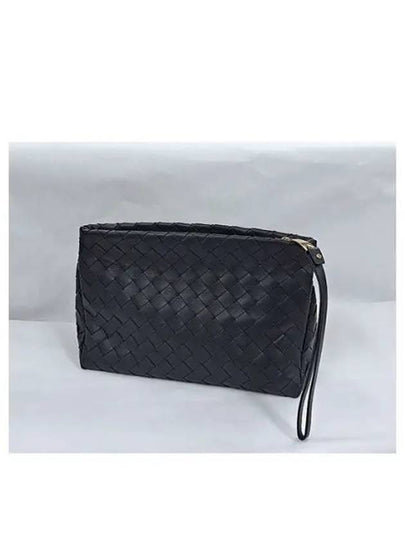 Intrecciato Leather Clutch Bag Black - BOTTEGA VENETA - BALAAN 2