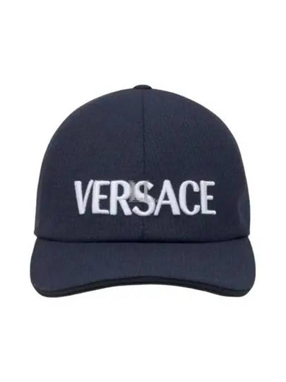 Logo Print Baseball Ball Cap Navy - VERSACE - BALAAN 2